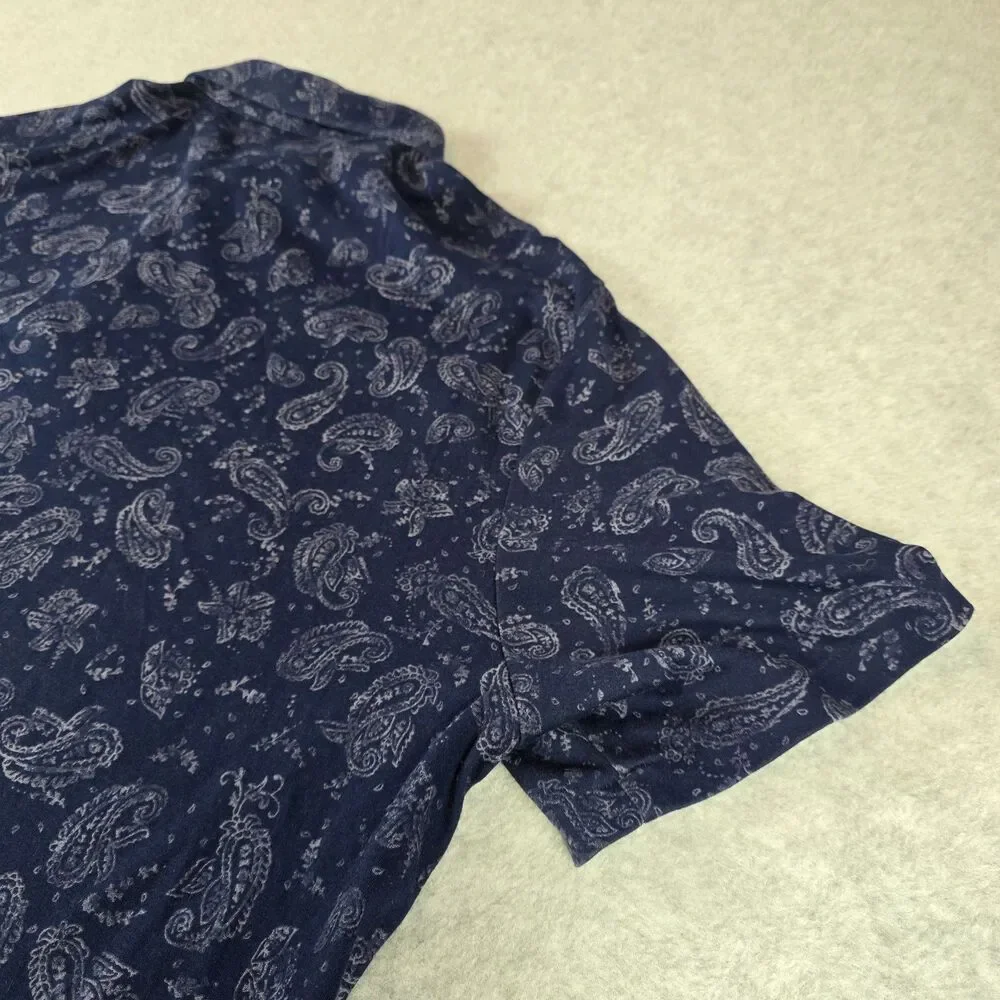 Polo Ralph Lauren Men's Polo Shirt XL Navy Paisley Bandana Print Cotton